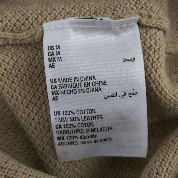 Club Room Sweater Mens Size M Tan 1/4 Zip Long Sleeve Pullover - Picture 5 of 6